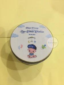 Quarter Size Baby Boy Tin box